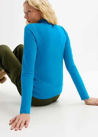 Longsleeve met col, Kleur: zeeblauw