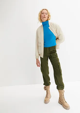 Longsleeve met col • zeeblauw • bonprix online shop