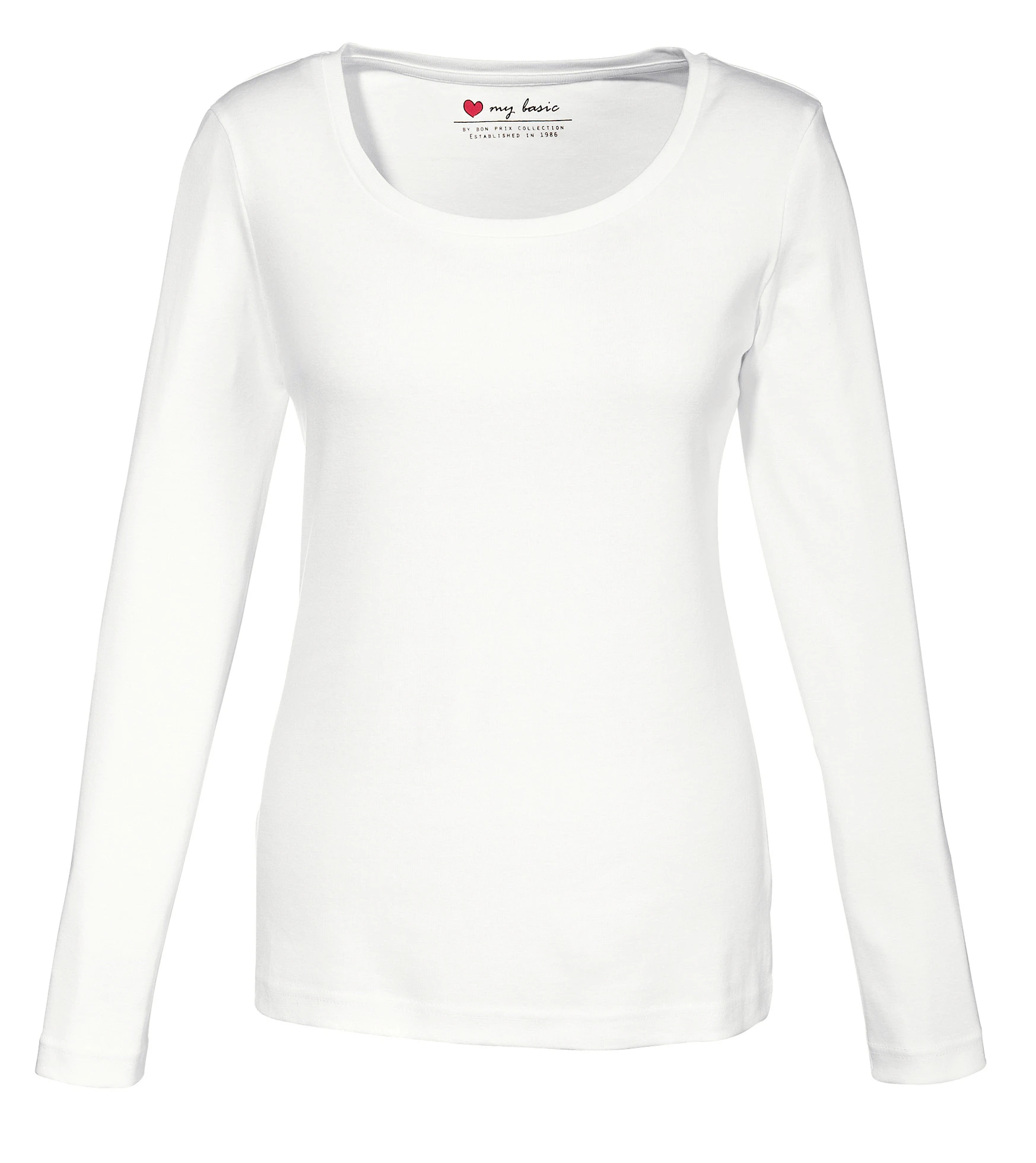 Tričko s dlouhým rukávem, z čisté organické bavlny • přírodní bílá • bonprix obchod