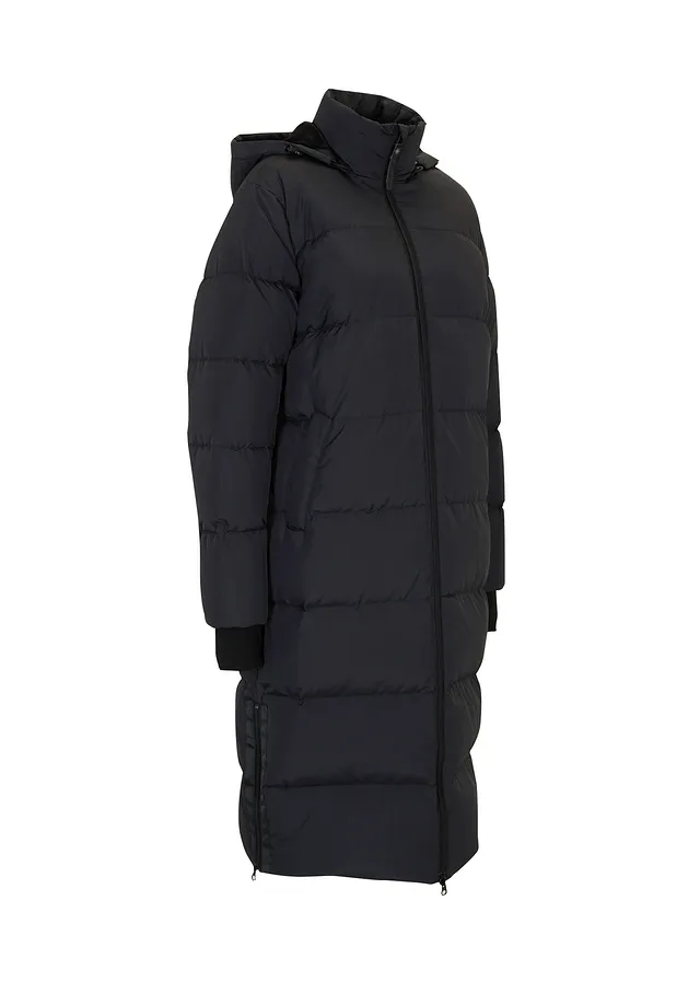 Lange donsjas met gerecycled dons • zwart • bonprix online shop