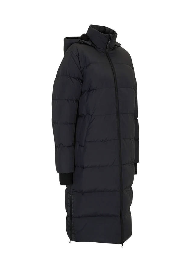 Doudoune longue avec duvet recyclé, Couleur: noir