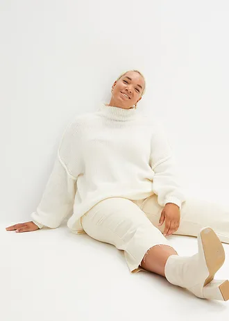 Pull en grosse maille, Couleur: ecru