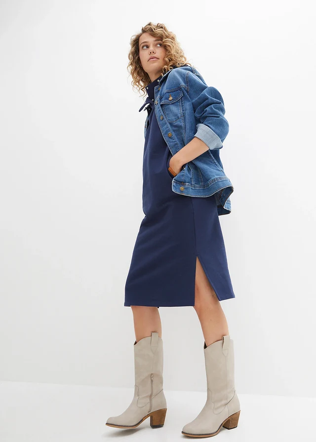 Jeansy ze stretchem o kroju bootcut, mid waist, kolor: niebieski