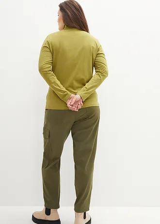 T-shirt manches longues coton, Couleur: olive doré