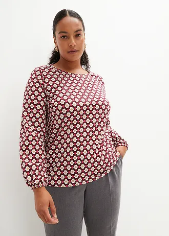 Longsleeve, Kleur: pinklady-kastanjerood gedessineerd