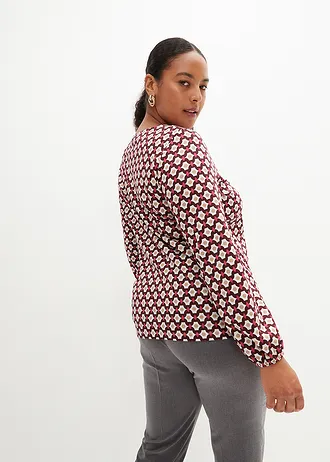 Longsleeve, Kleur: pinklady-kastanjerood gedessineerd