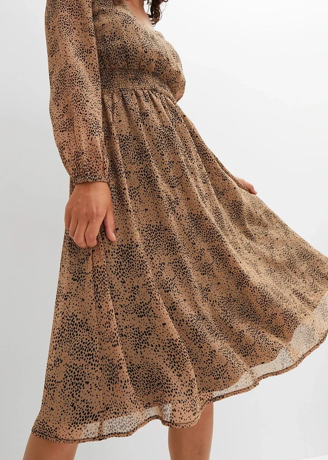 Chiffon jurk • camel-zwart • product-page.page-title-suffix