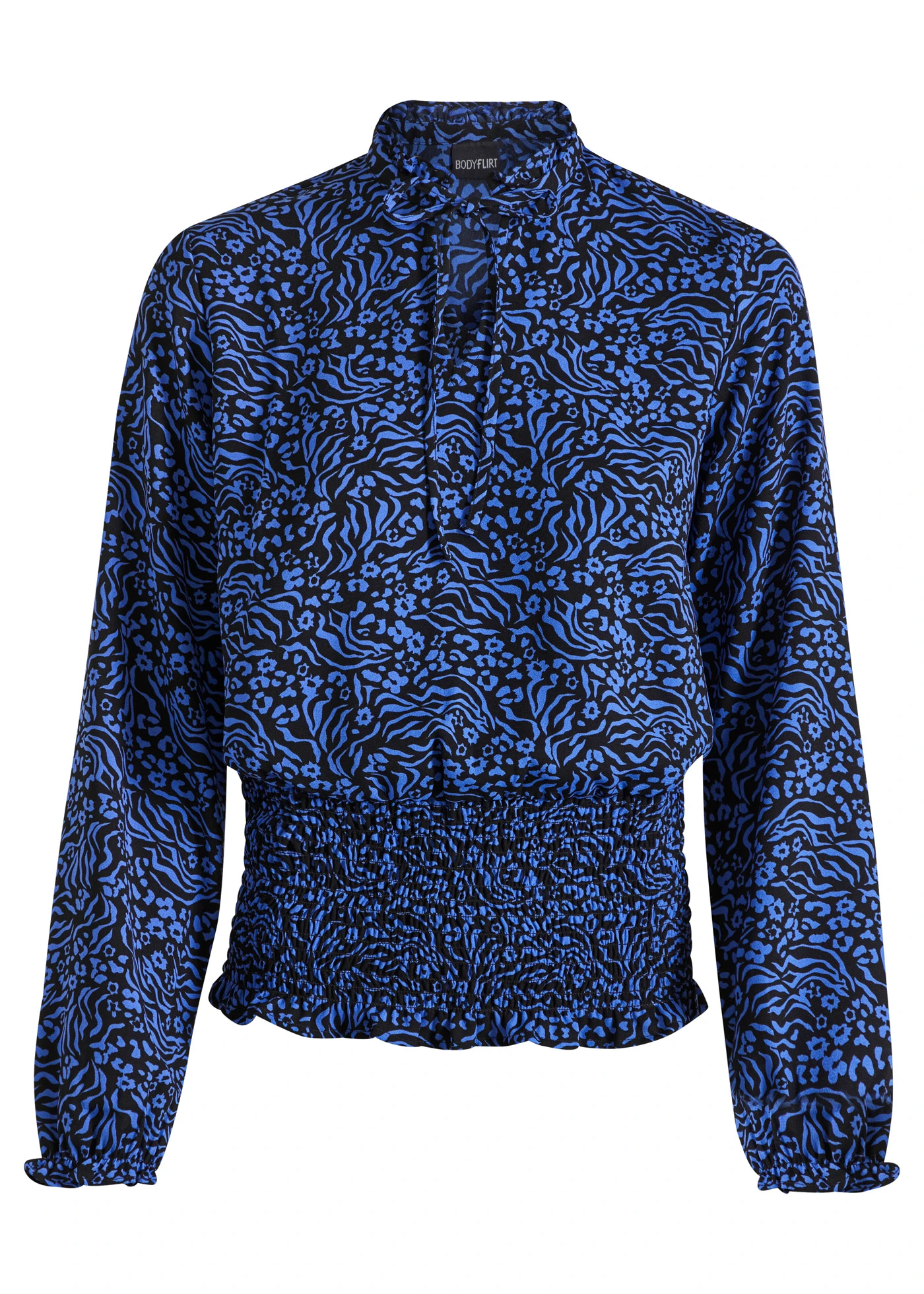 Blouse met smokwerk • edelsteenblauw gebloemd • bonprix online shop