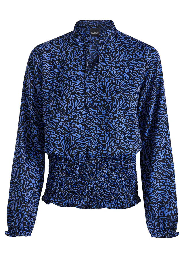 Blouse met smokwerk • edelsteenblauw gebloemd • bonprix online shop