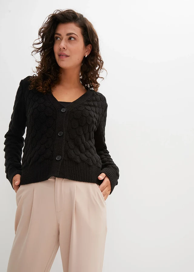 Gilet en maille ajourée • noir • product-page.page-title-suffix