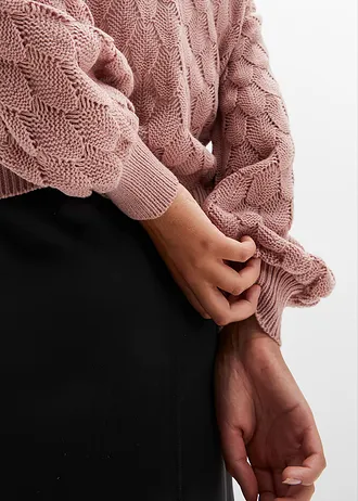 Pull en maille ajourée • bois de rose • Boutique bonprix