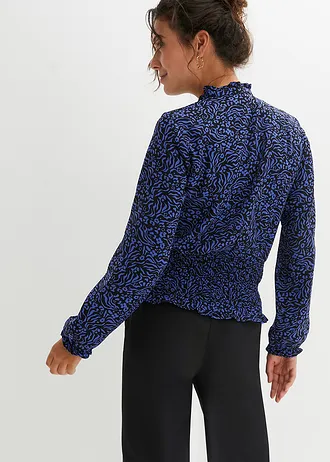 Blouse met smokwerk • edelsteenblauw gebloemd • bonprix online shop