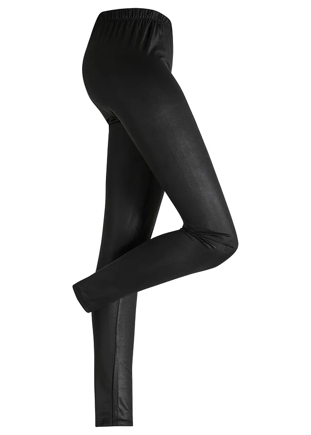 Legging met coating • zwart • bonprix online shop
