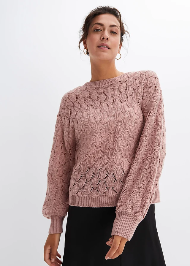 Pull en maille ajourée • bois de rose • product-page.page-title-suffix