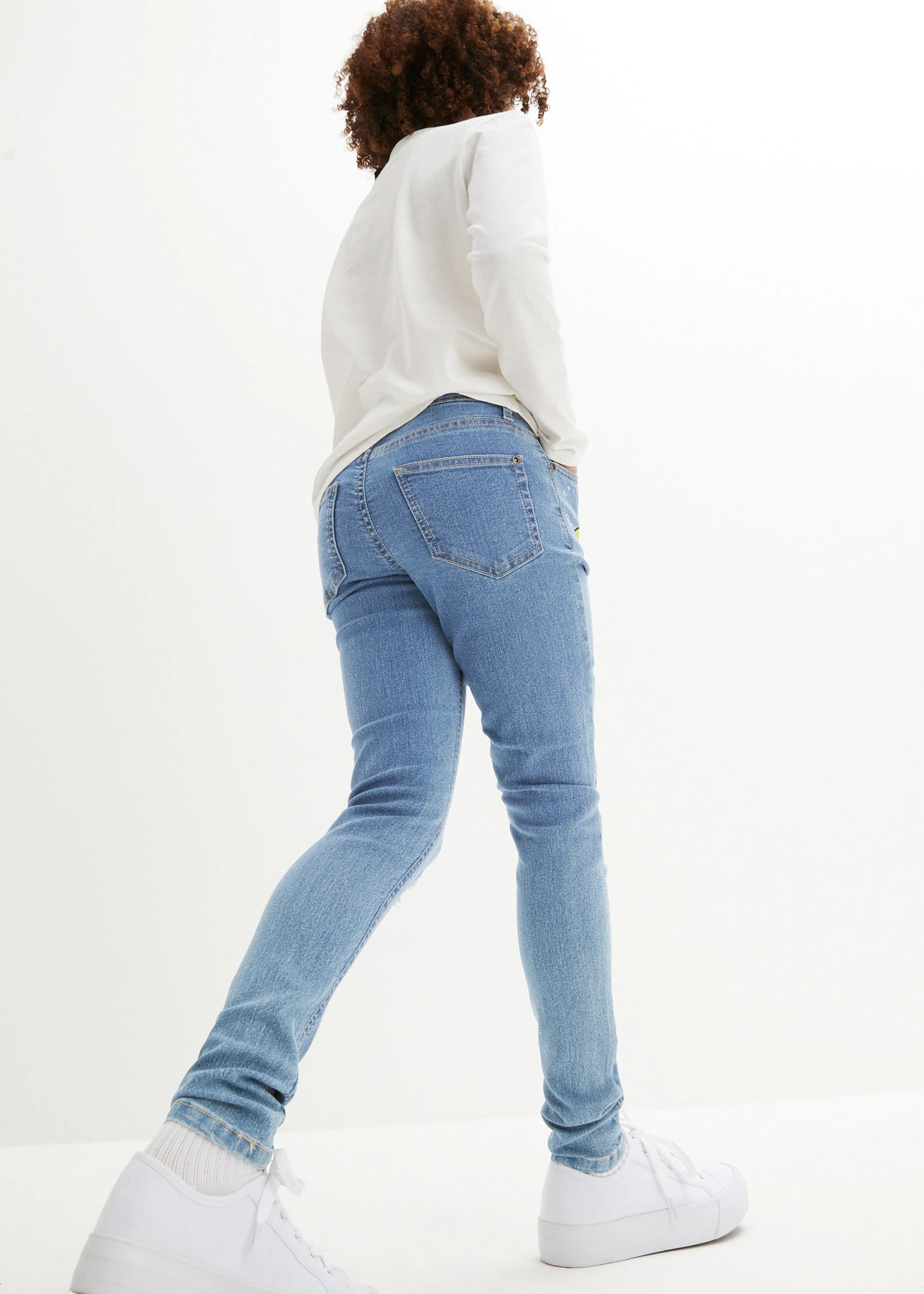 Meisjes skinny jeans, mid waist • lichtblauw denim • bonprix online shop