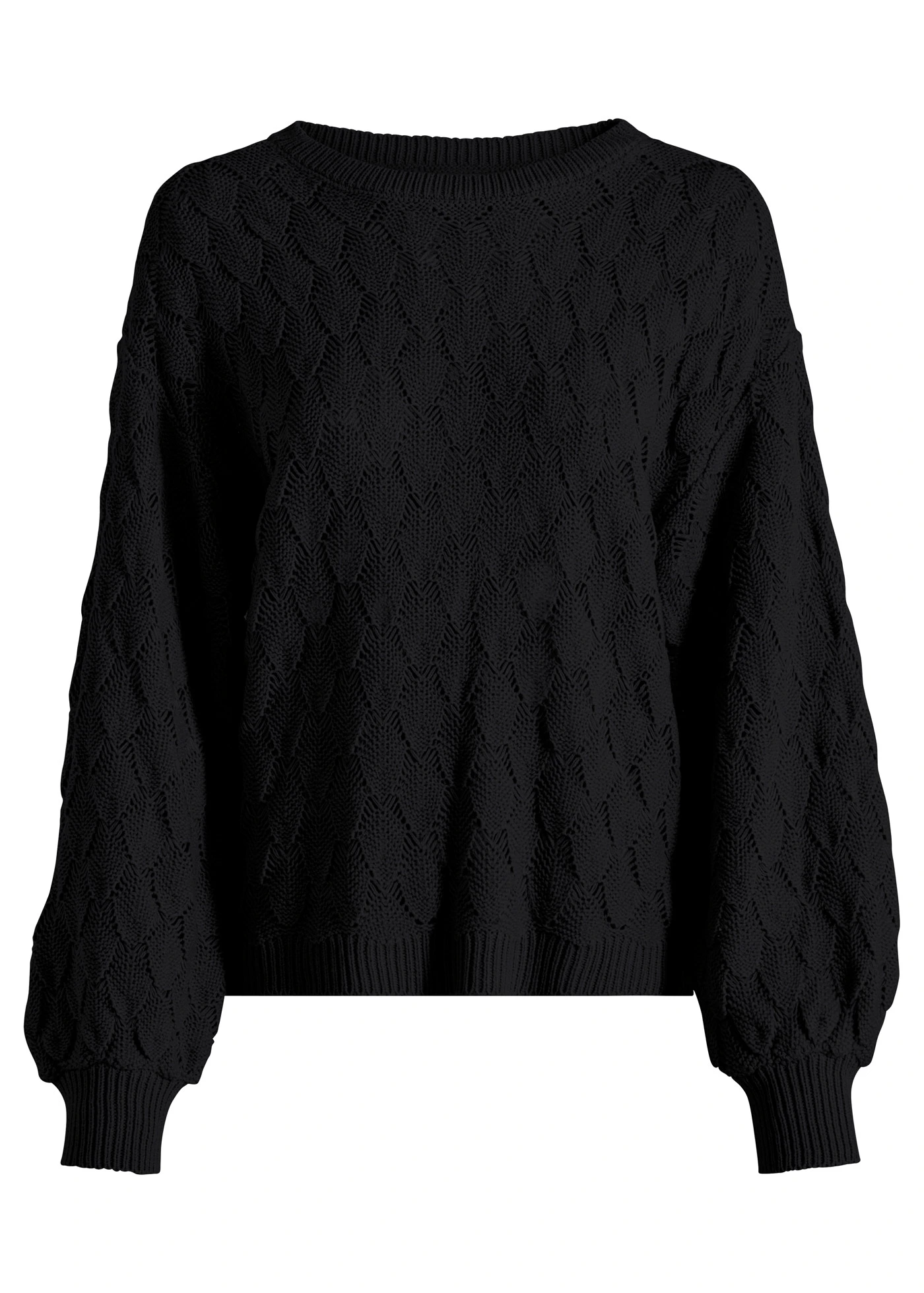 Pull en maille ajourée • noir • Boutique bonprix