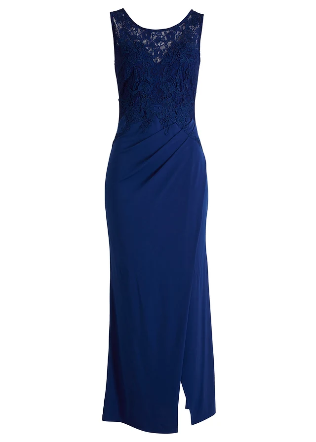 Robe longue à dentelle, Couleur: bleu foncé