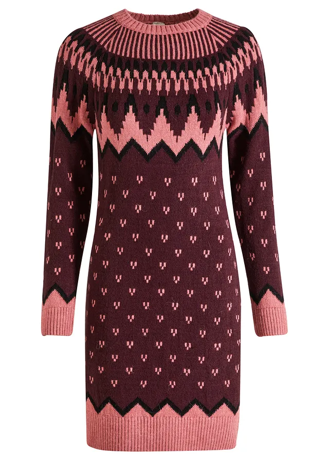 Pletené šaty s nórskym vzorom