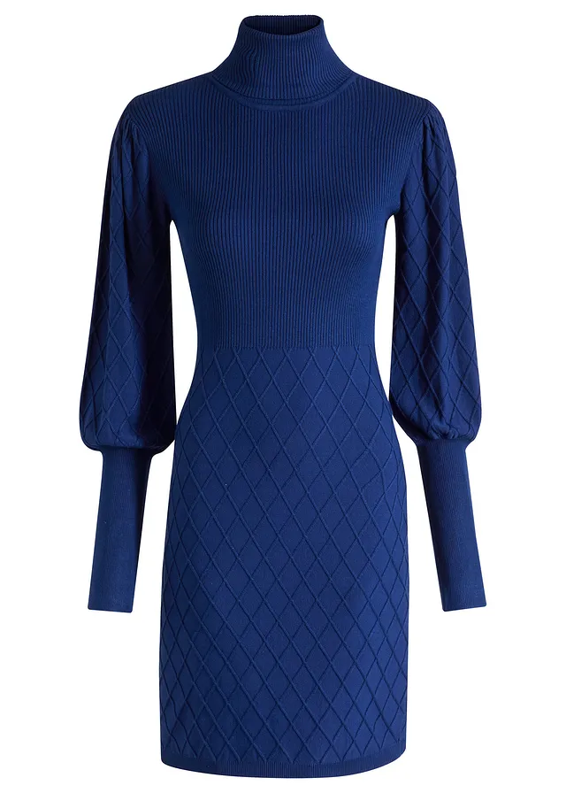 Rochie tricotată cu guler rulat