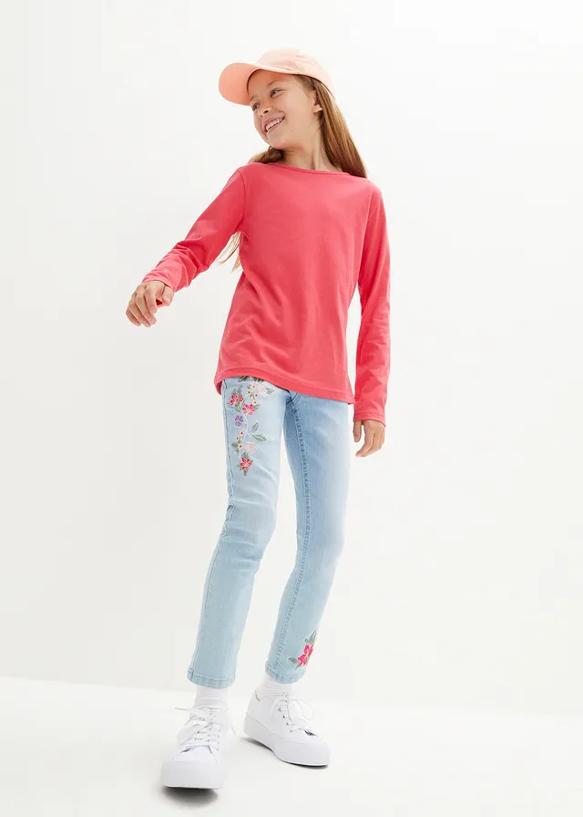 Meisjes longsleeve van katoen (set van 3) • zwart+wolwit+framboise • product-page.page-title-suffix