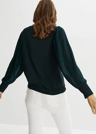 Trui in een zachte viscosemix • diepgroen • bonprix online shop