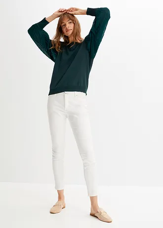 Pull doux en fine maille, viscose majoritaire • vert profond • Boutique bonprix