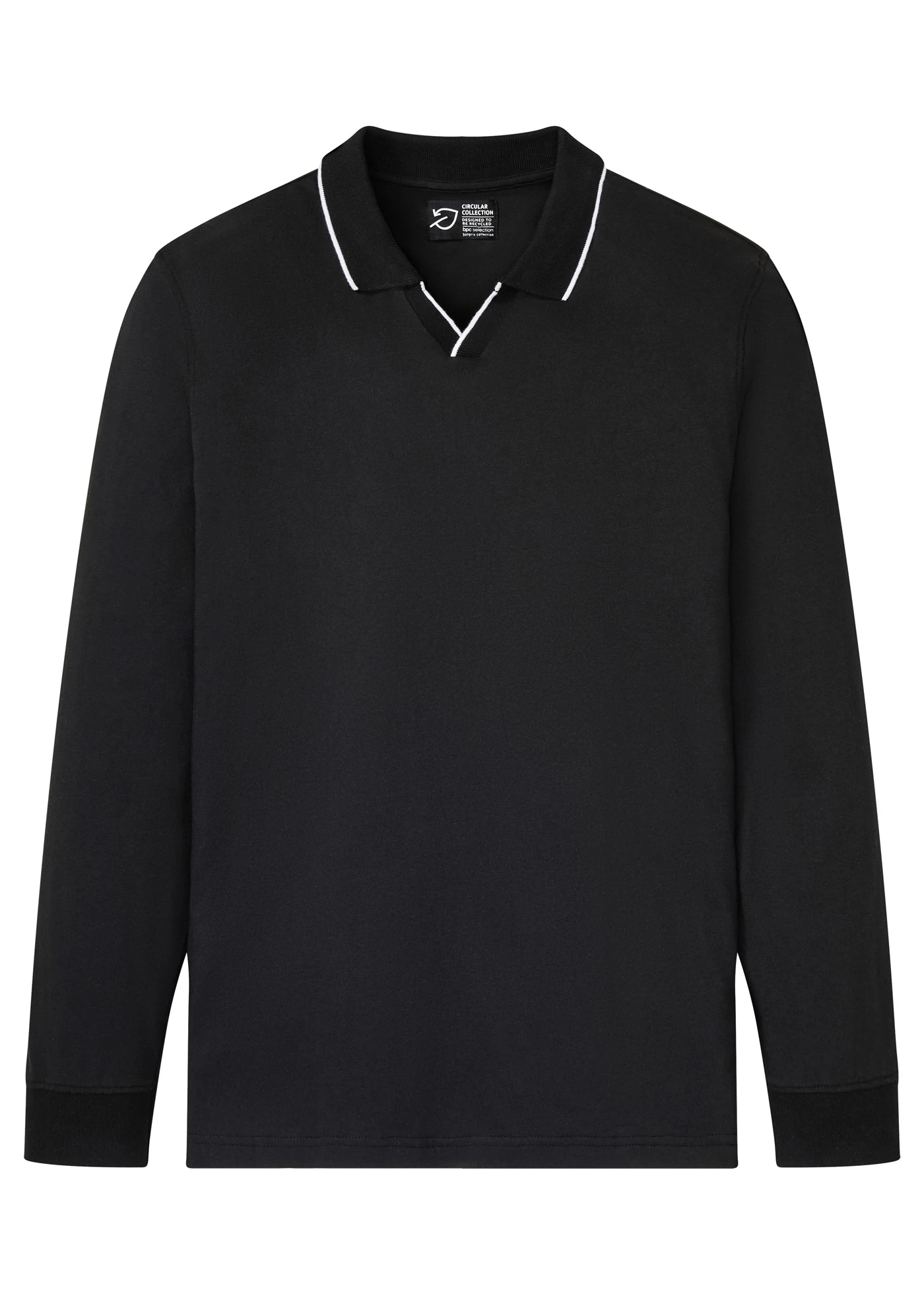 Bluză polo din bumbac organic 100% • negru • magazin bonprix