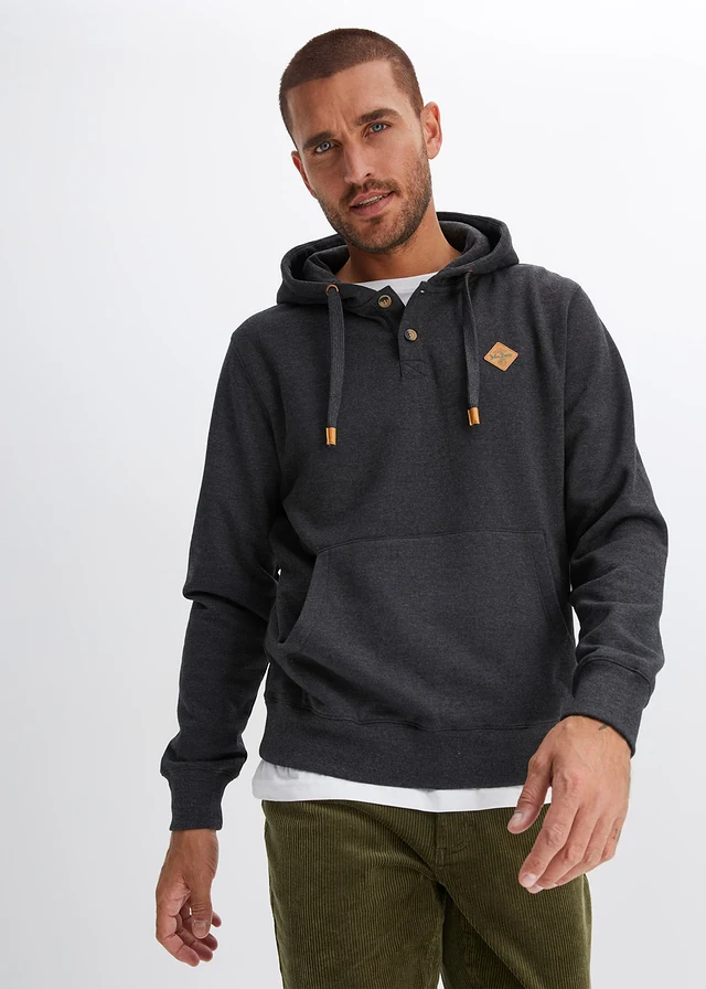 Hoodie, binnenin zacht geruwd • zwart mêlee • product-page.page-title-suffix