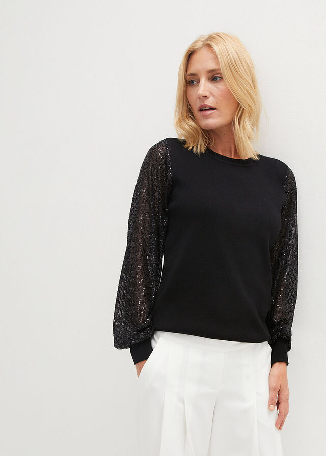 Cienki sweter z lejącej mieszanki wiskozy - Bonprix