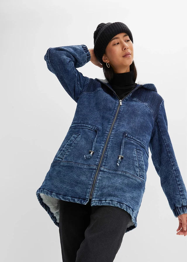 Parka en jean avec maille peluche • bleu foncé denim • product-page.page-title-suffix