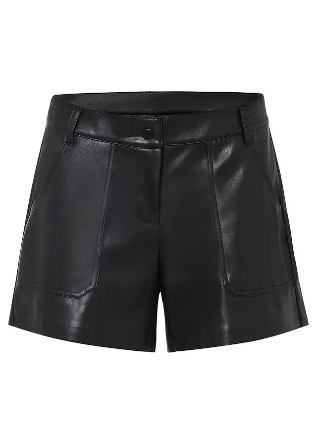 Pantaloni scurți din imitație de piele