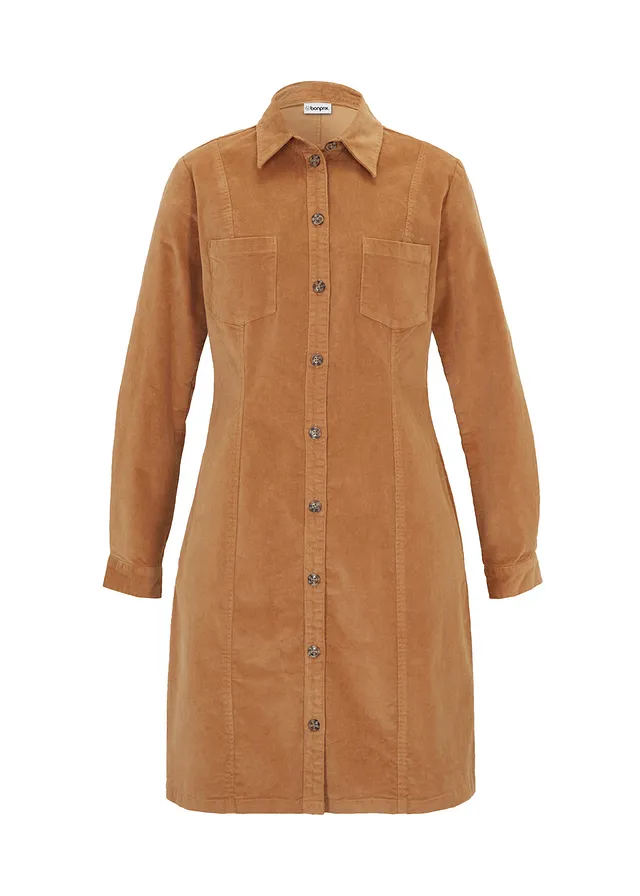 Manšestrové strečové šaty • ledová káva • bonprix obchod