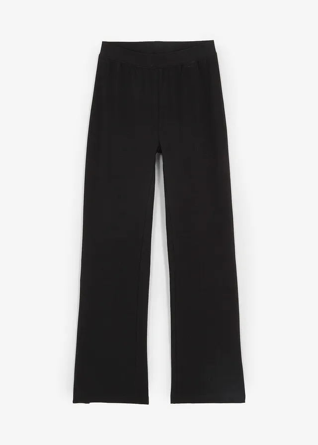 Pantaloni evazați de fete, cu șliţuri laterale, din material cu bumbac organic
