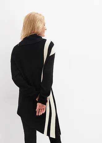 Pull à pans • noir-gris galet rayé • Boutique bonprix