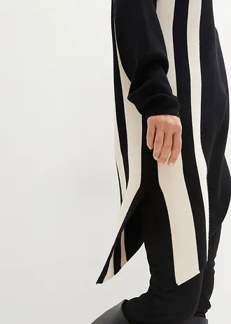 Pull à pans • noir-gris galet rayé • Boutique bonprix