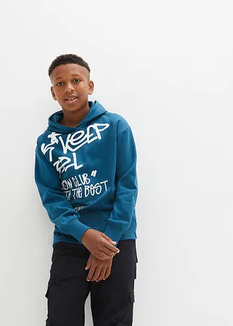 Sweat-shirt à capuche garçon, Oversized • pétrole • Boutique bonprix