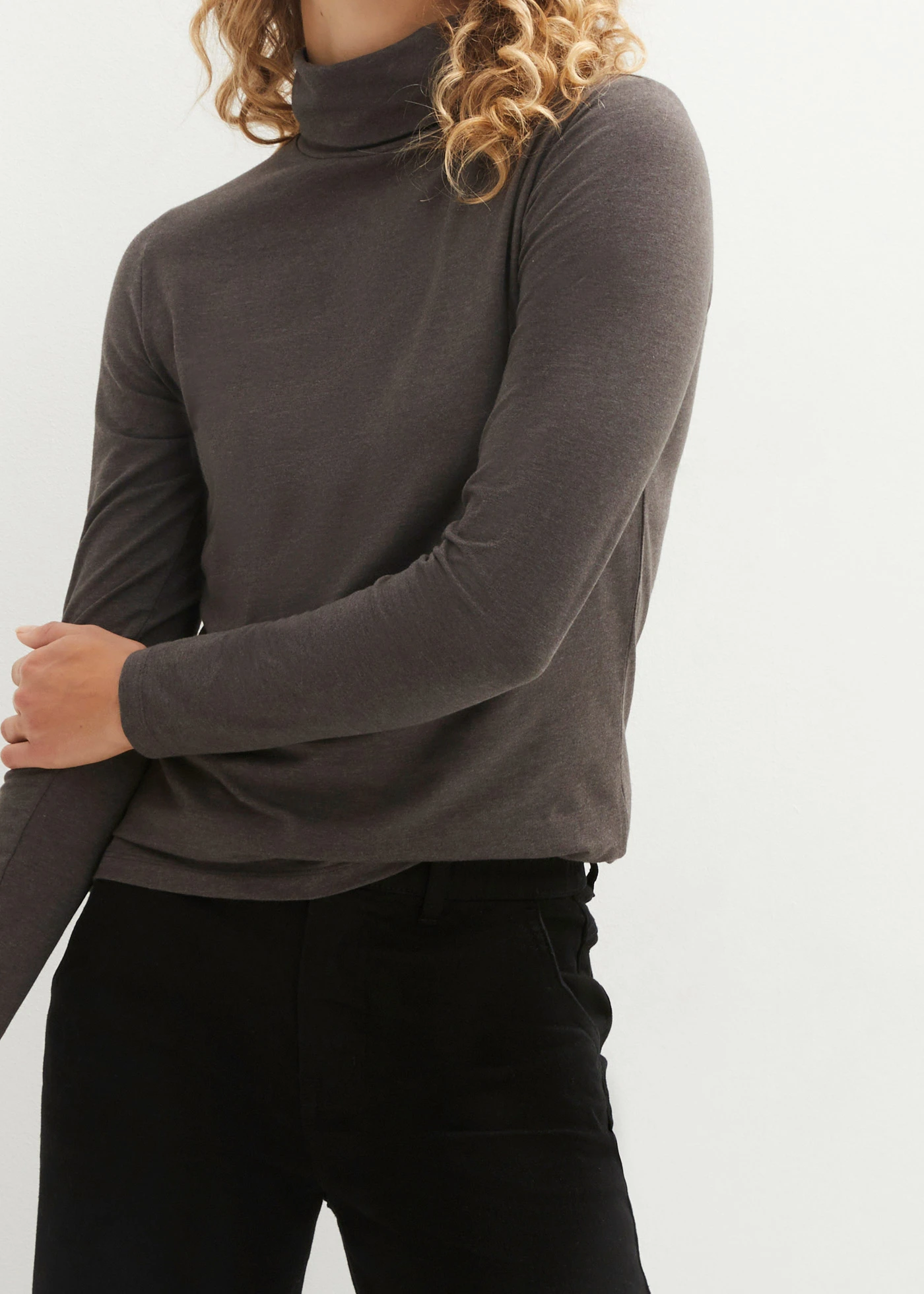 Longsleeve (set van 2) • zwart+antraciet gemêleerd • bonprix online shop