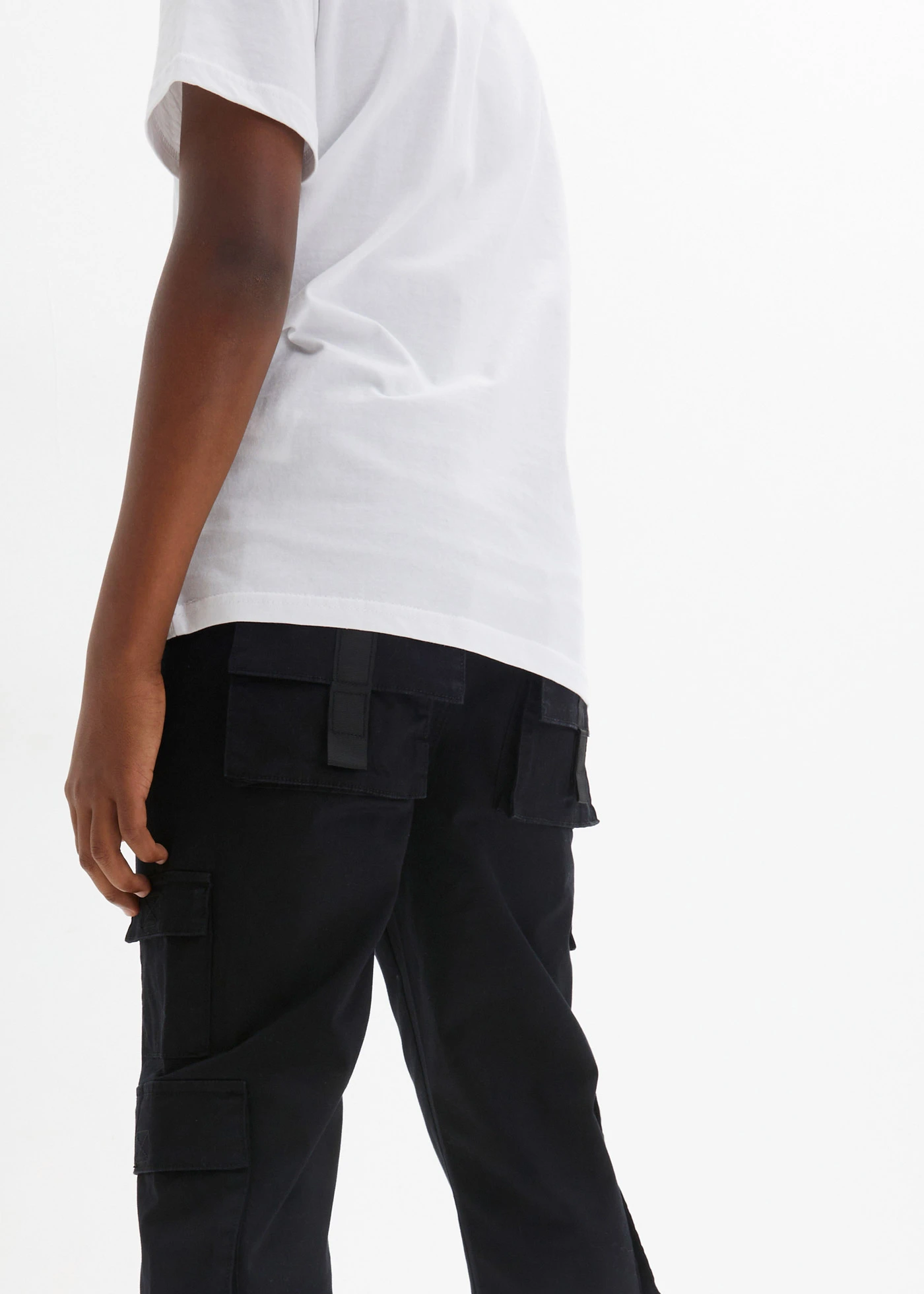 Pantalon cargo extensible à taille élastiquée, regular • noir • Boutique bonprix
