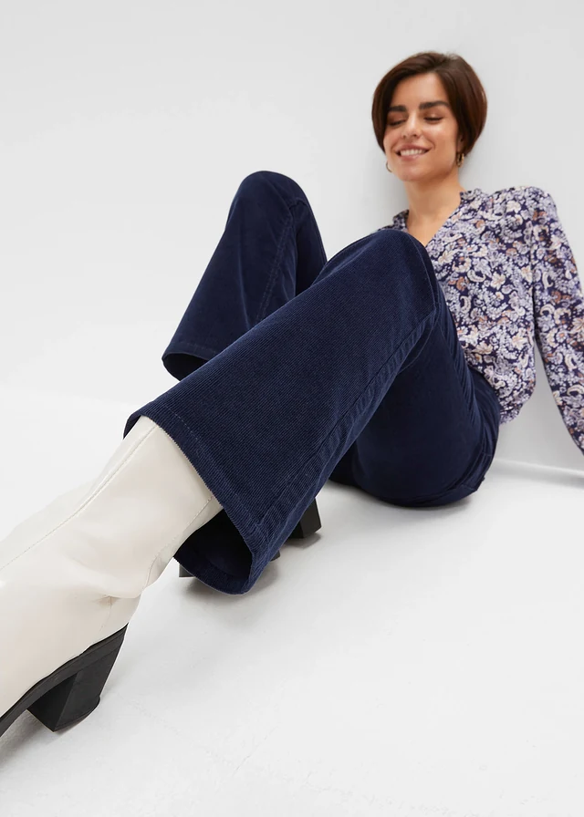 Pantalon bootcut en velours côtelé extensible • bleu foncé • product-page.page-title-suffix