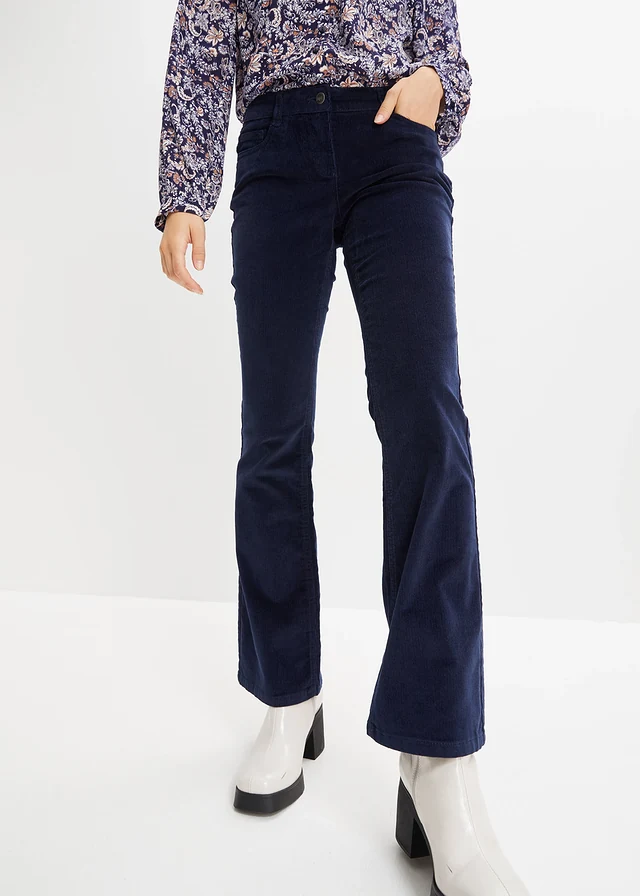 Stretch corduroy broek, bootcut • donkerblauw • product-page.page-title-suffix