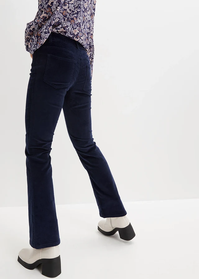 Stretch corduroy broek, bootcut • donkerblauw • product-page.page-title-suffix