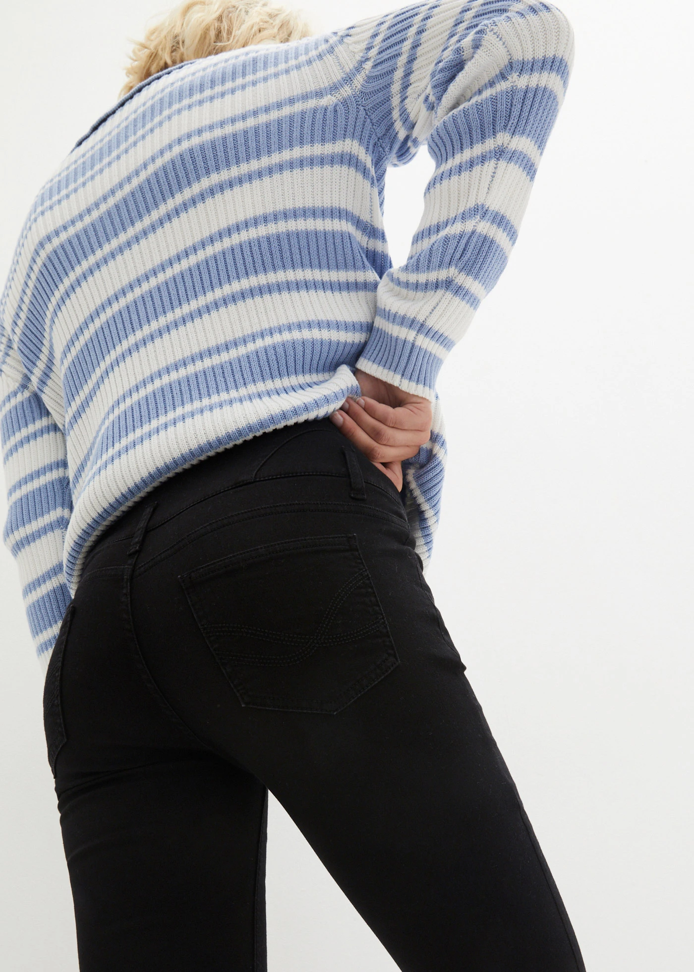 Stahovací termo džíny Skinny, High Waist • černý denim • bonprix obchod