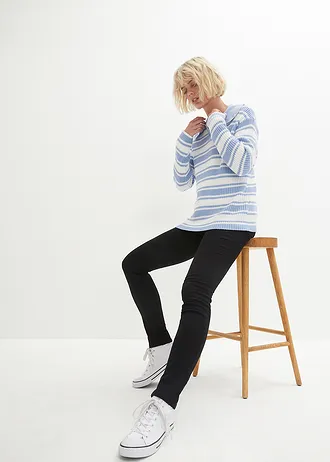 Stahovací termo džíny Skinny, High Waist, barva: černý denim