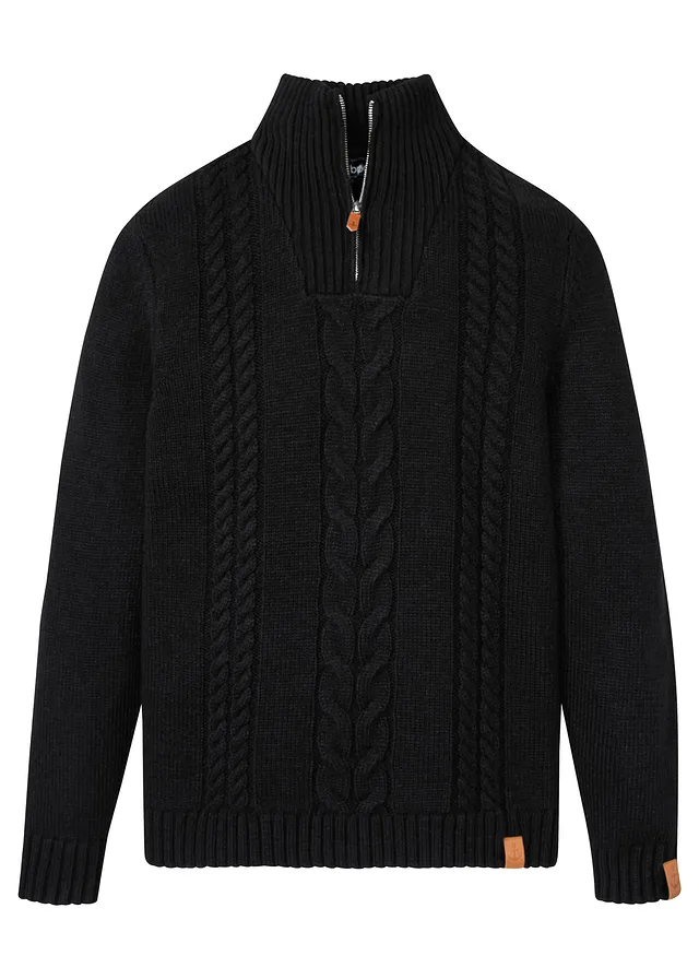 Pulover troyer cu ochiuri mari, cu torsade