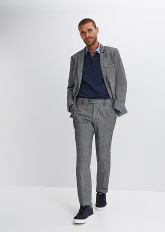 Pólo triko z piké z čisté bavlny, dlouhý rukáv • tmavě modrá • bonprix obchod