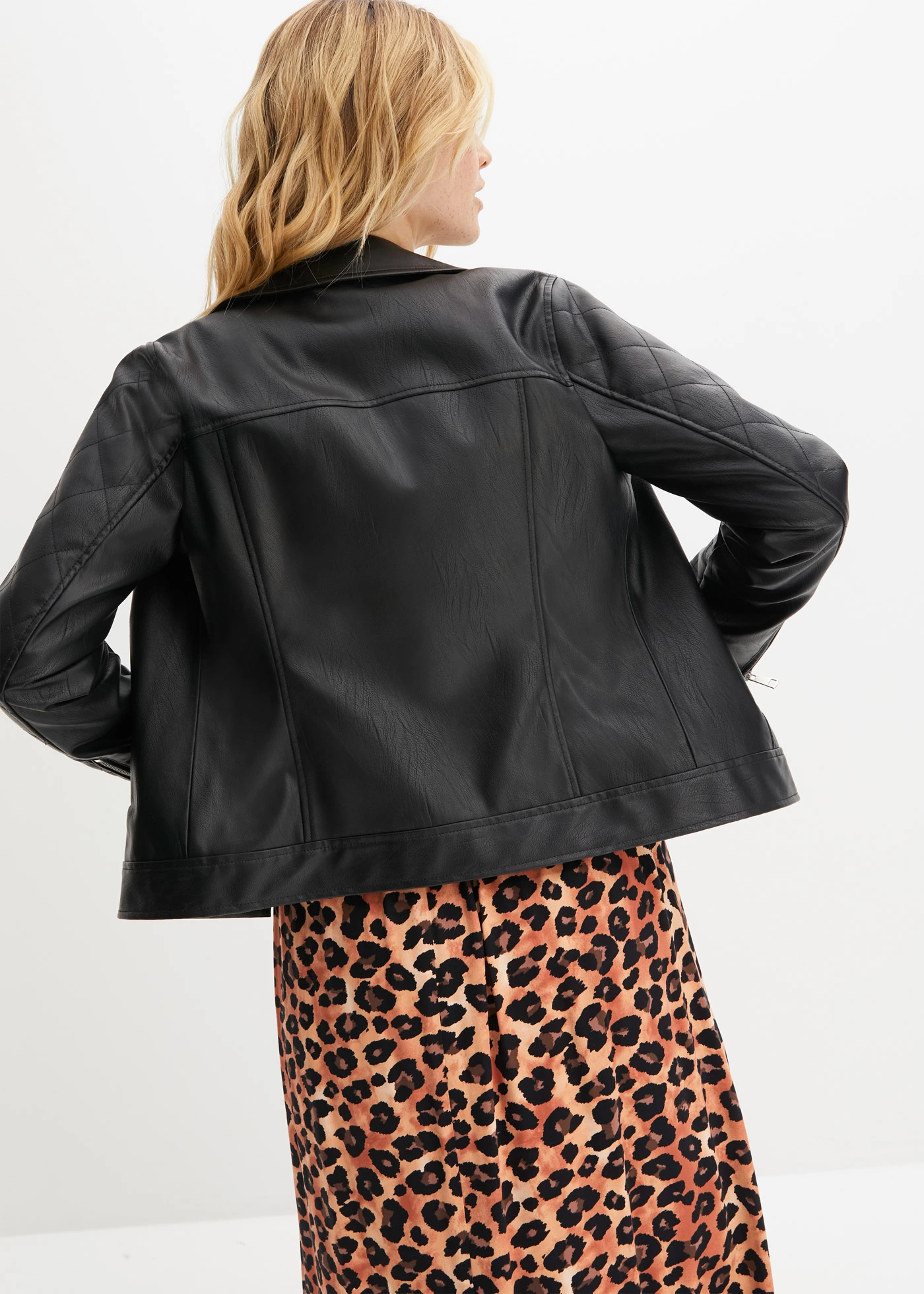 Imitatieleren jas • zwart • bonprix online shop