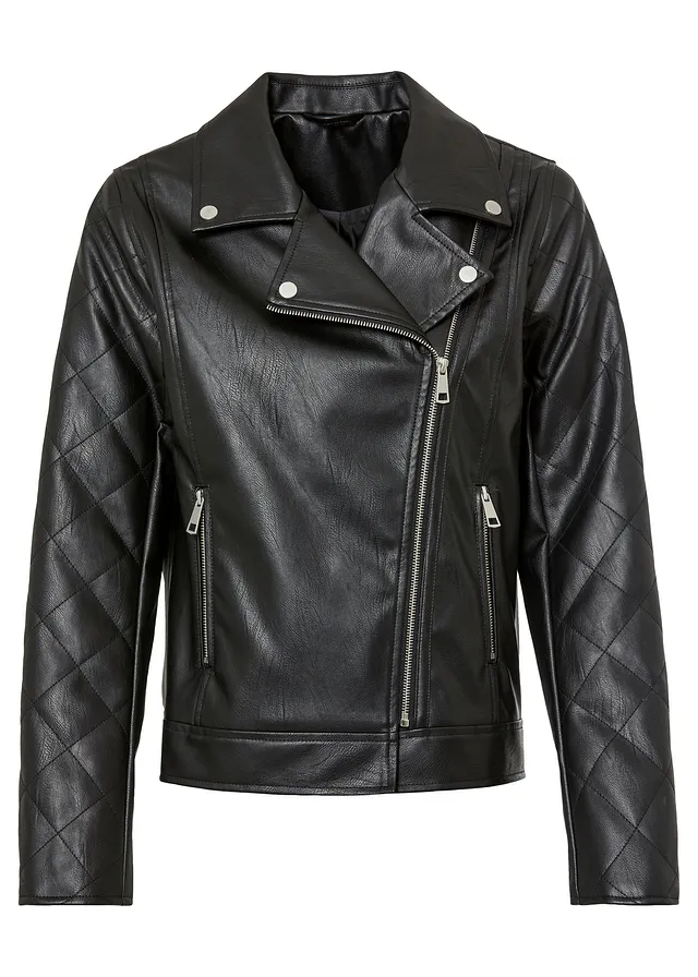 Imitatieleren jas • zwart • bonprix online shop