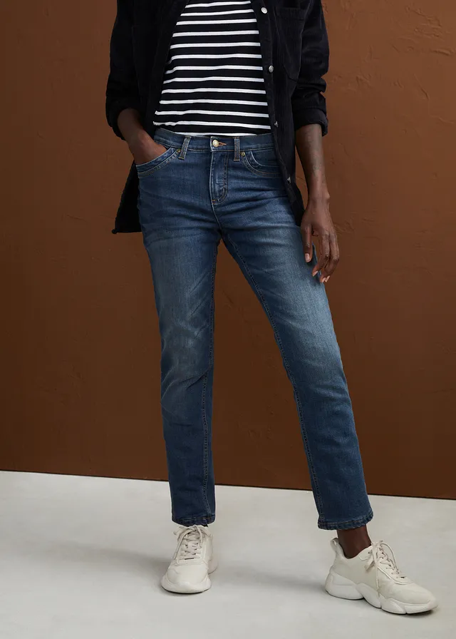Termo strečové džíny, Hight Waist, Straight • tmavě modrá used • bonprix obchod