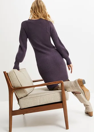 Robe en maille, Couleur: prune chiné