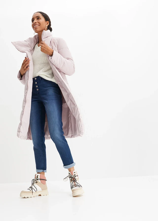 Boyfriend thermojeans met zachte voering, Kleur: donkerblauw denim used